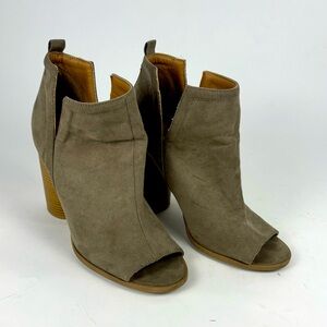 Charlotte Russe Taupe Suede High Heel Booties